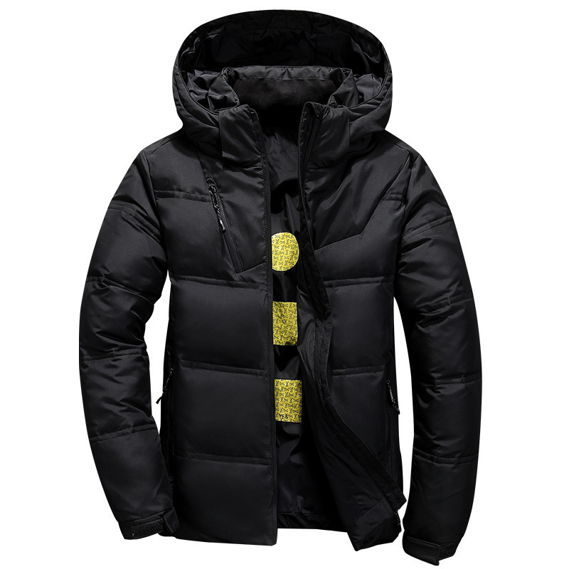 Herrarna ner parkas vit anka jacka m￤n vinter varm fast f￤rg huva rockar tjocka parka mens jackor utomhus rockar 220924