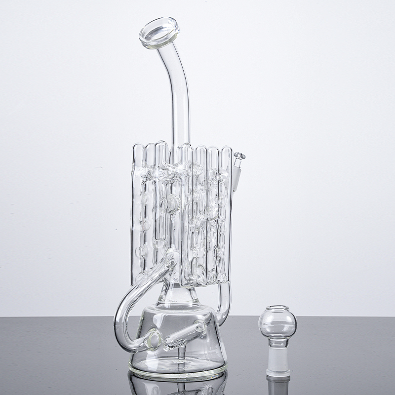 Bongo de reciclagem de perc suíço em linha Dab Hookahs Oil Rig Bong de vidro alto Domo de unhas de vidro wp142 14 macho comum