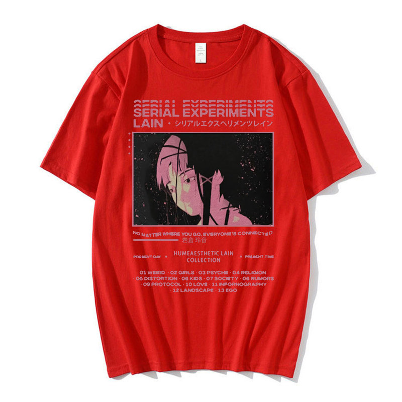 T-shirts pour hommes Anime Serial Experiments Lain T-shirt surdimensionné pour hommes T-shirts graphiques unisexe Iwakura Manga Girl Sci Fi T-shirt à manches courtes 220905