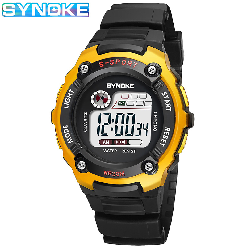 2022 Sports Kids Boys Watches 방수 LED Cool Luminous Digital Watch Men 's Alarm Stop Watch Week Display Clocks Brand New