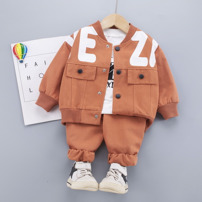 Clothing Sets Boys Clothing Sets Children Fashion Cartoon Baby Long Sleeve T-shirt Coat And Pants Suit Outfits Kids Sport Suit1-4 years 220905