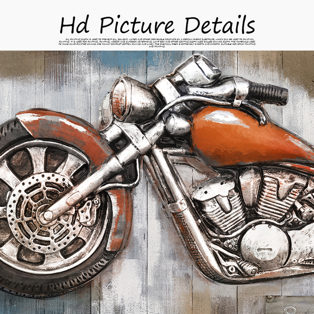 Abstract 3D Retro Motorcycle Oil Pintura impressa em pôsteres de motor e impressões de impressão de arte de parede para decoração de casa