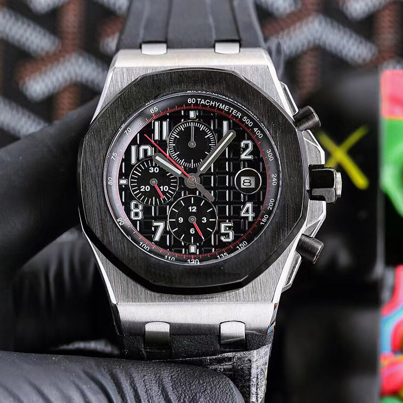 MENS TWATES Automatisk mekanisk rörelse Titta på 45 mm Gradient Dial Luminous Waterproof Rubber Fashion Business Wristwatches Montr325f