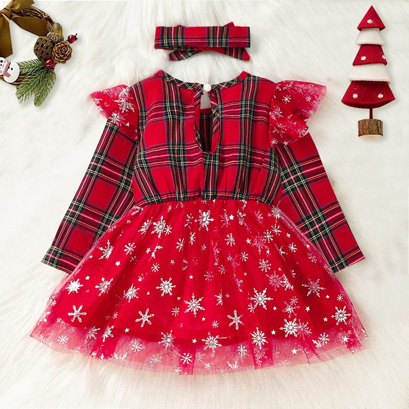 Особые случаи Kiskissing Baby Girl Dress Sets Mother Kids Charm Plaid Fashion Holiday Cute Рожденная рождественская стиля детская одежда костюмы 220905