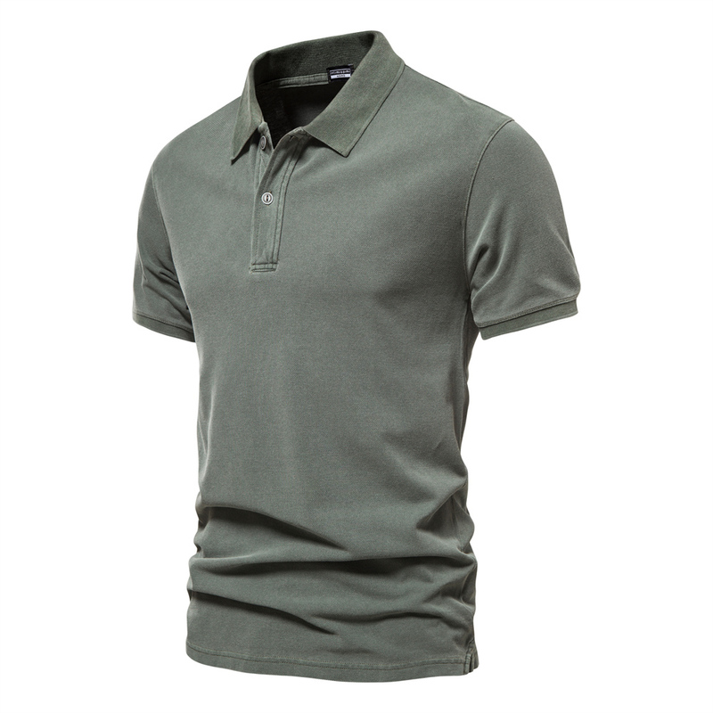 Polos pour hommes AIOPEON 100% coton couleur unie polos pour hommes décontracté à manches courtes chemises pour hommes mode streetwear polos pour hommes 220906