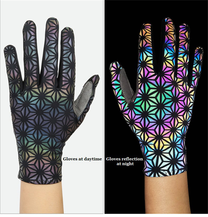 Colorful cycling gloves full finger touch screen Motorcycle MTB Mitten Reflection Dazzle fishing gloves breathable Anti-slip glove for sports fitness