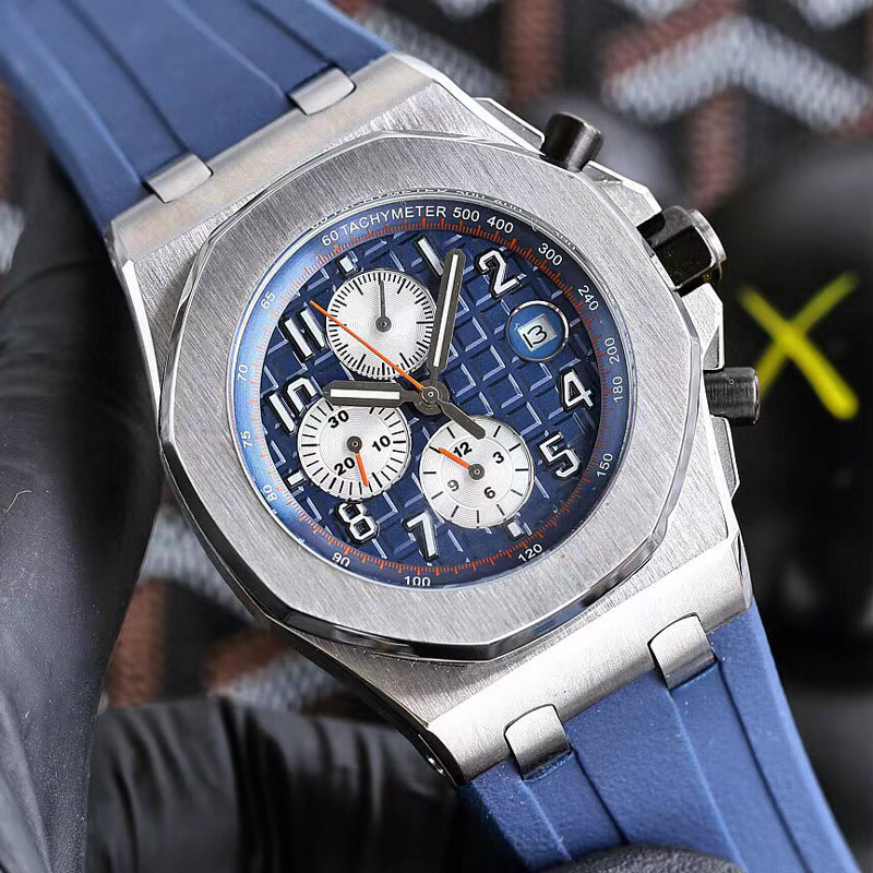 MENS TWATES Automatisk mekanisk rörelse Titta på 45 mm Gradient Dial Luminous Waterproof Rubber Fashion Business Wristwatches Montr325f
