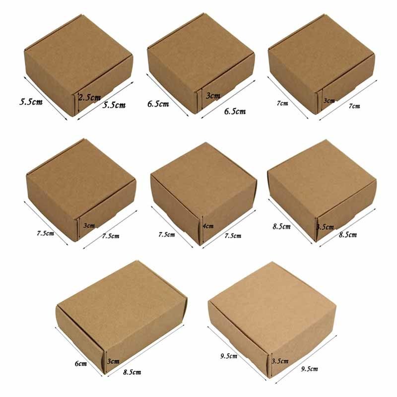 Gift Wrap Multifunction Kraft Paper Box Brown Cardboard Handmade Soap White Craft DIY Black Packaging Jewelry 220913