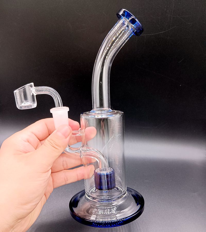 8.5 inch Thick Glass Water Bong Hookahs with Tire Perc Oil Dab Rigs Female 14mm Smoking Pipes