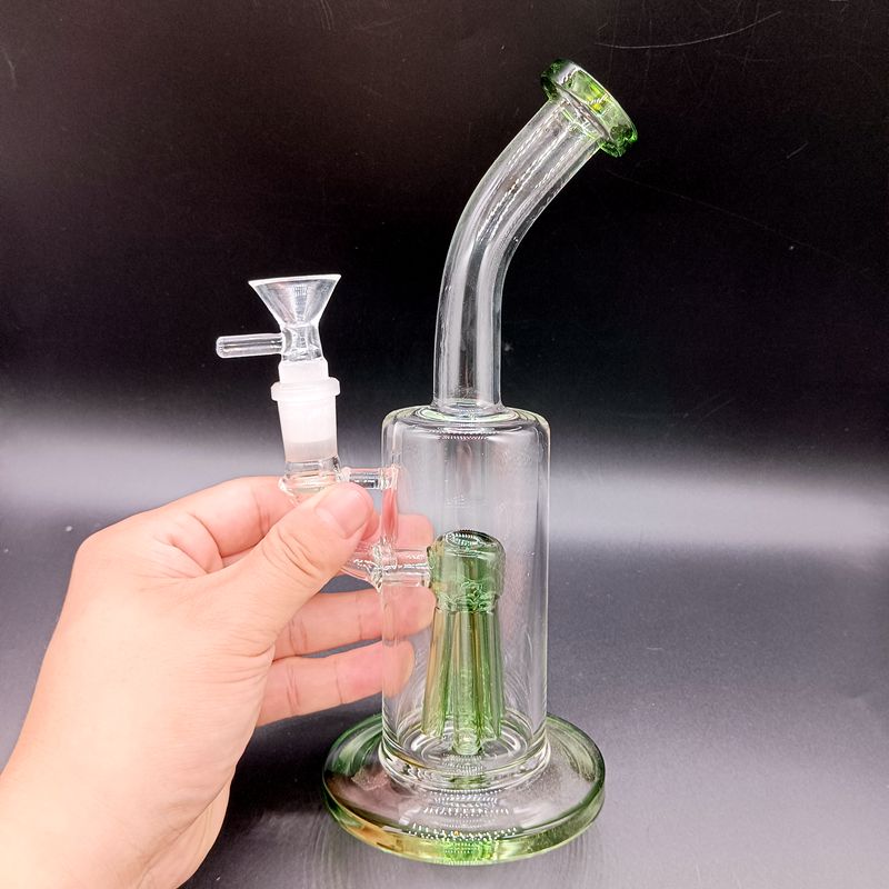 8.5 inch Thick Hookahs Female 14mm Oil Dab Rigs Glass Water Bong Pipes with Tree Arm Perc