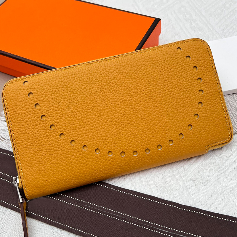 Purse Long Women Wallet Cowhide Leather Bag Men Zipper Clutch Card Holder