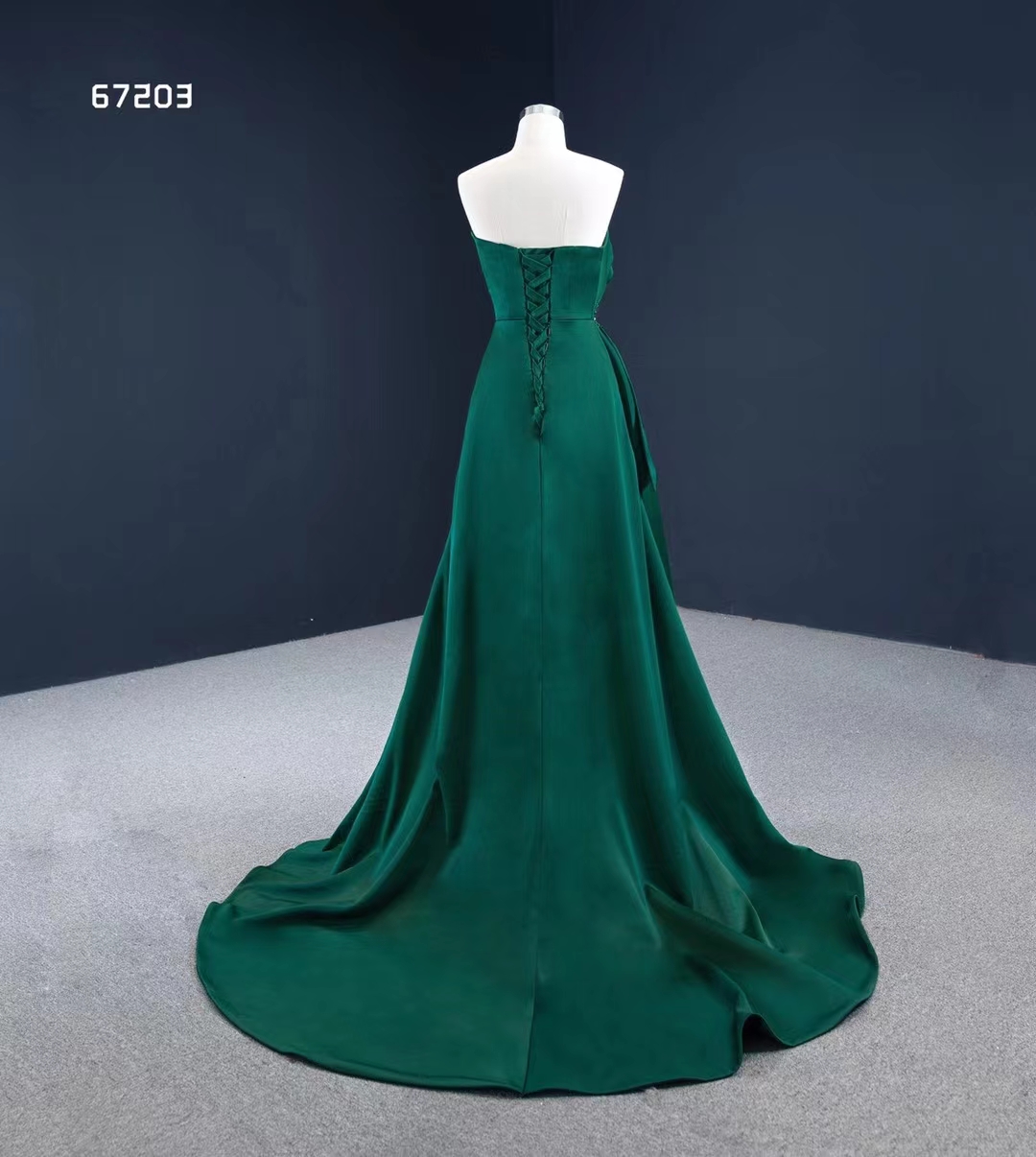 Abiti da festa Sexy Hunter Green Satin Sirena Prom Abiti da festa Abiti da sera occasioni SM67203