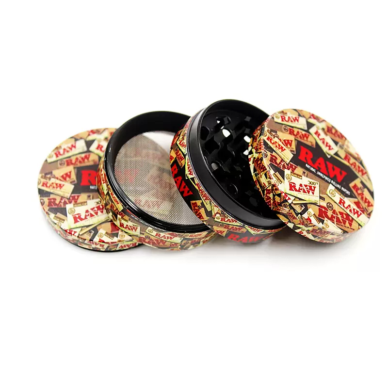 Raw zinc alloy Grinders 50mm Tobacco Grinder Smoking Accessroies herb 4 Layers Herbs Crusher Colorful Metal Grinder Factory price