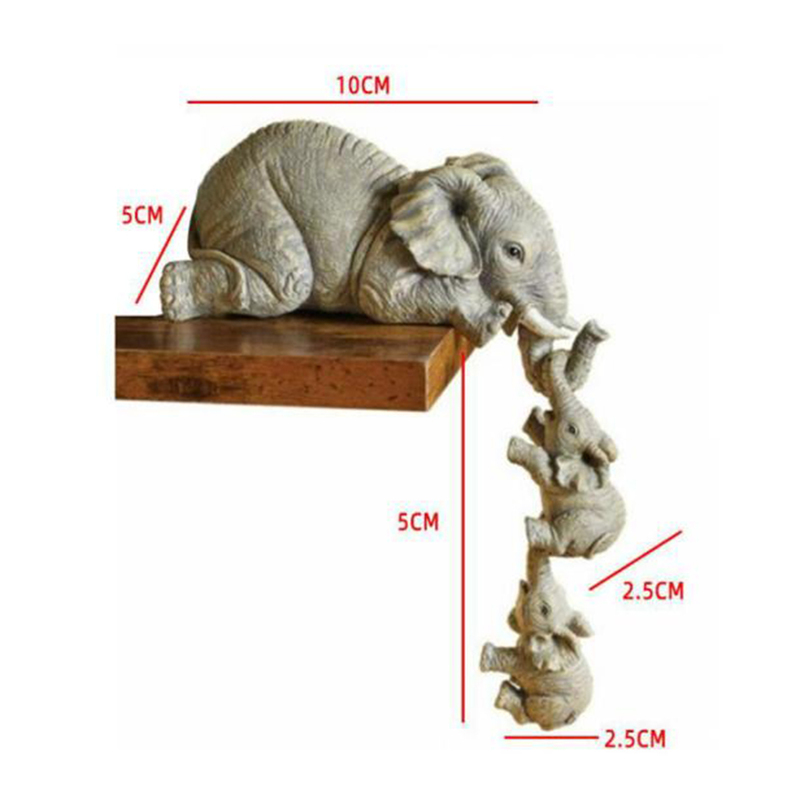 Oggetti decorativi Figurine 3 pezzi di madre elefante appesa 2 baby kawaii fortunato decorazione statua figurine resina artigianato casa soggiorno decorazioni 220906