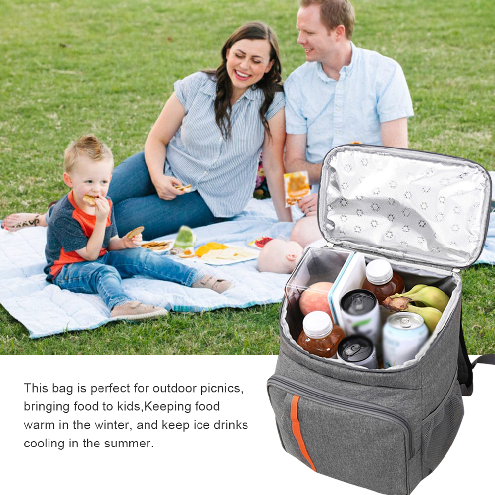 Zaino computer portatile di grande capacità Notebook Pranzo Picnic Borsa termica fresca e calda 18L Viaggi d'affari Borse a tracolla alimenti e bevande all'aperto