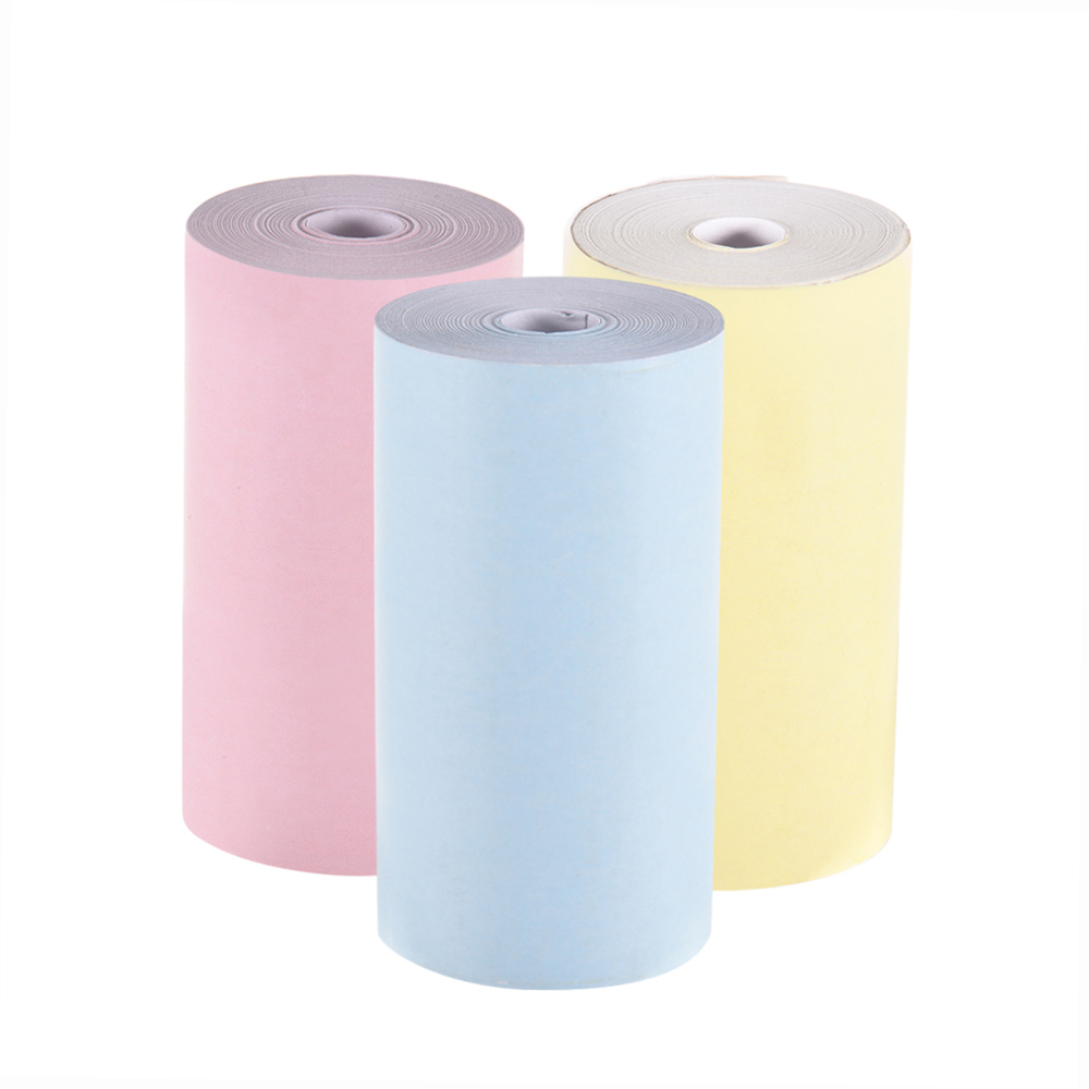 Rouleau de papier autocollant imprimable en papier thermique couleur 57x30mm 3 rouleaux pour l'impression de reçus de factures PeriPage PAPERANG P1 / P2 Mini imprimante photo