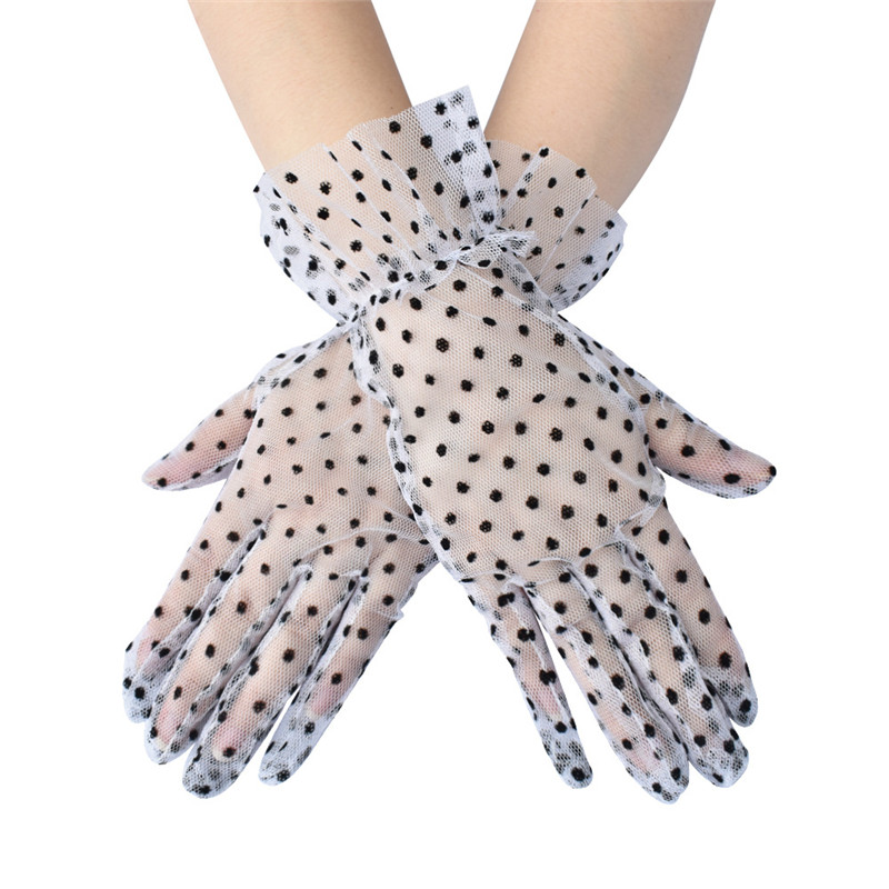 Грейс Осень Лето Женщины короткие чаевые перчатки для эластичных кружев