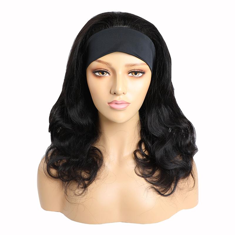 Headband Wig Human Hair Wigs for Black Women Body Wave Wet and Wavy Wigs Lace FrontWig Natural Color 150% Density