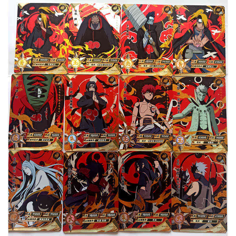 Card Games Naruto Cards Full Set AR Akatsuki No.001 048 Uchiha Itachi
