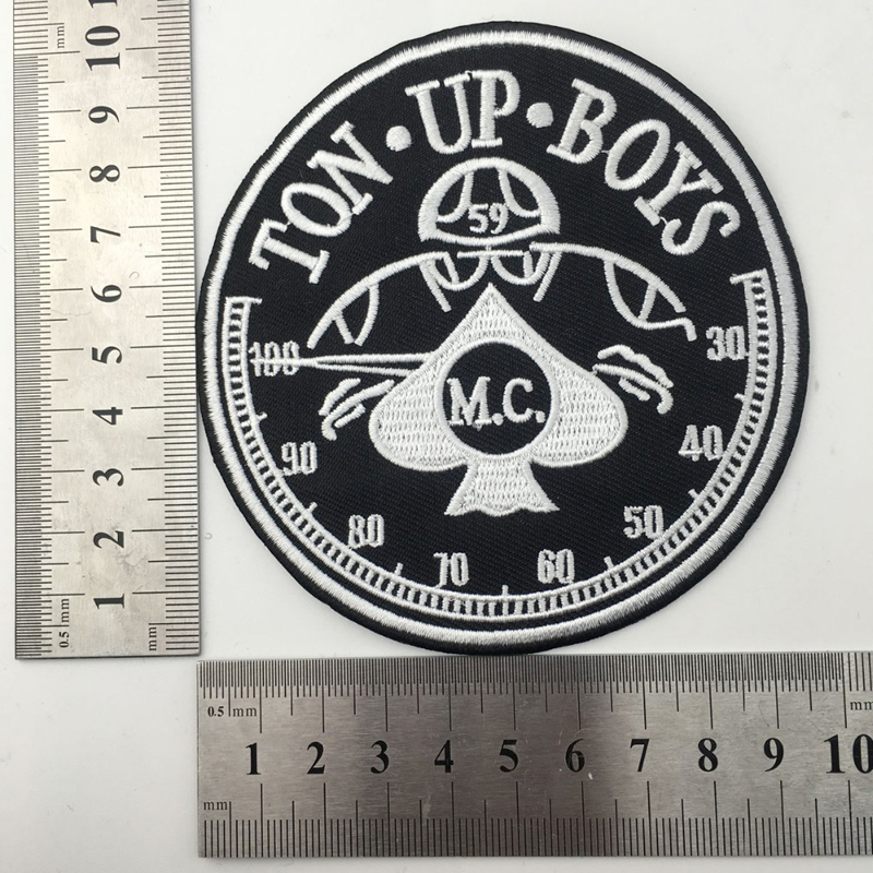 TON UP BOYS Sewing Notions Embroidery Patches Iron On For Clothing Jackets Motorcycle Biker Custom Patch