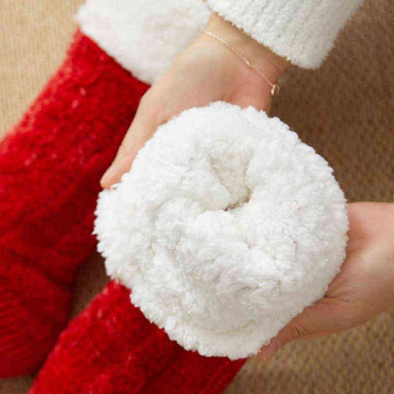 Athletic Socks Women Winter Plus Thicker Warm Soft Cotton Home Anti-Slip Bedroom Shoes Christmas Gift Knitted Room Floor Sleep L220905