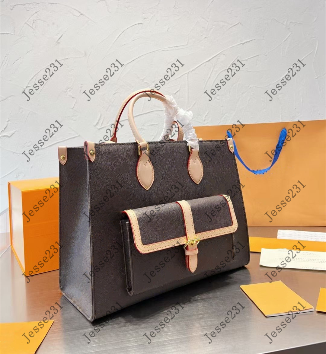 5A Gerçek Deri Kadın Omuz Çantaları Tasarımcı Lady Bag Crossbody Handbags Messenger Alışveriş Çantaları Tote Çapraz Vücut Cüzdan Çantası 35cm