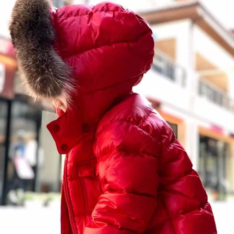 Fashion Designer Baby Girls Down Coat Winter New Children's Jacket Long-Sleeved Big Hair Collar All Wear Short Boys And Girls Thick Zipper Outwear Four Colors
