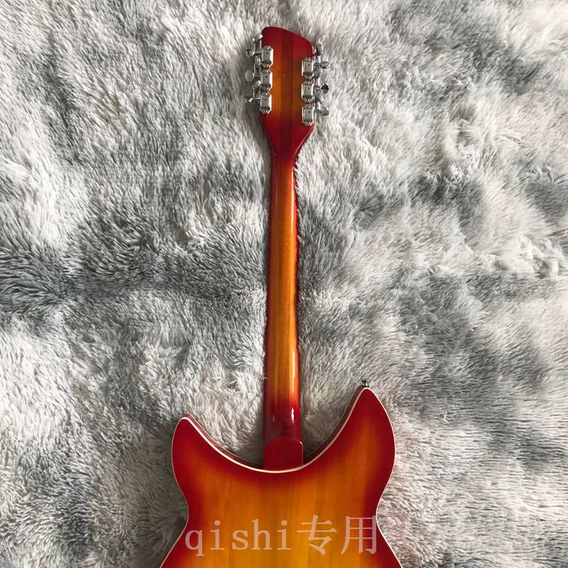 Guitare électrique 12 cordes Ricken 360 Cherry red Burst body touche palissandre