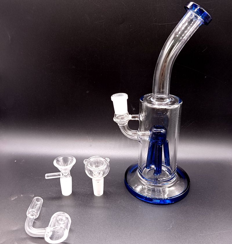 8.5 inch Thick Hookahs Female 14mm Oil Dab Rigs Glass Water Bong Pipes with Tree Arm Perc