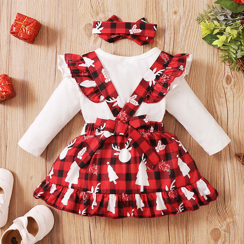 Особые случаи Kiskissing Baby Girl Dress Sets Mother Kids Charm Plaid Fashion Holiday Cute Рожденная рождественская стиля детская одежда костюмы 220905