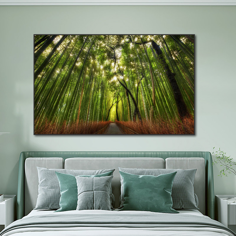 Abstract Green Forest Canvas Painting Modern Nordic Lansscape Posters And Prints Wall Art Picture For Living Room Home Decor