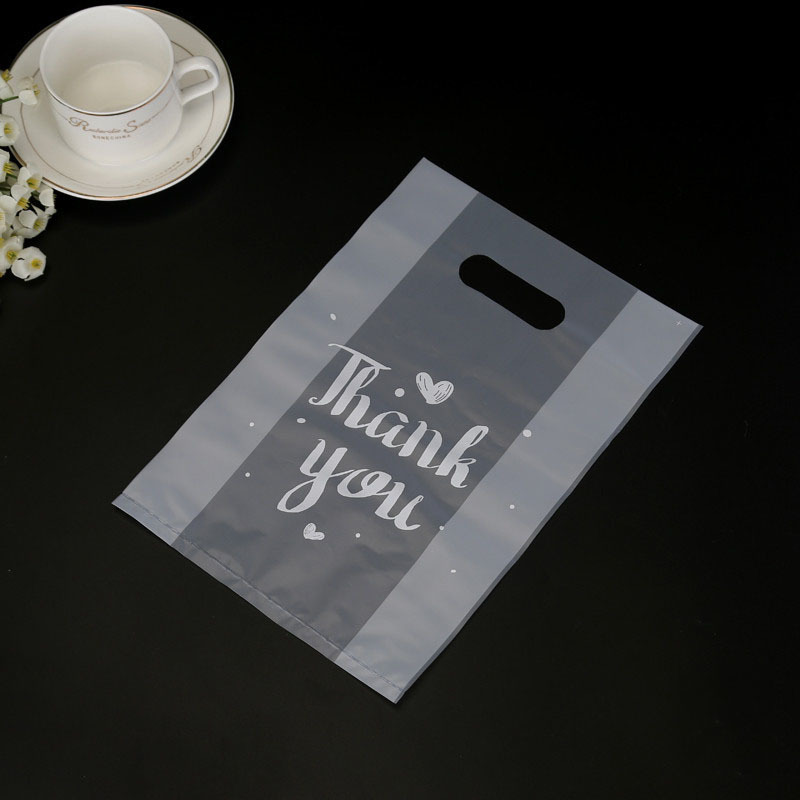 Geschenkverpackung 50 Stück Dankeschön-Plastiktüten Einkaufsverpackungsbeutel mit Griff Weihnachten Hochzeitsfestbevorzugung Schmuck Kleidung Verpackungsbeutel 220906