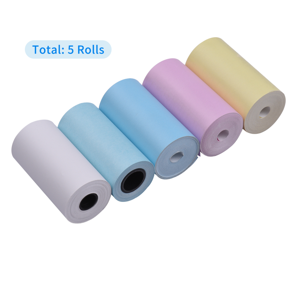 5rolls colorato stampabile etichetta termica etichetta di carta rotolo di carta 57x30mm peripage/paperang stampante fotografica istantanea