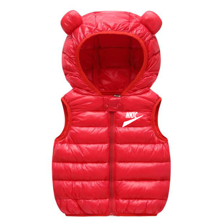 Hooded Child Waistcoat Children Outerwear Kids Jackets Warm Cotton Baby Boys Girls Vest For Spring Autumn 3-14 Years Old