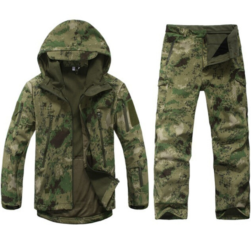 Vestes pour hommes TAD Gear Tactique Softshell Camouflage Veste Ensemble Hommes Armée Coupe-Vent Imperméable Chasse Vêtements Camo Militaire Veste et Pantalon 220906