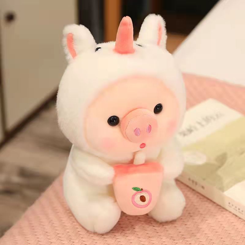 New 25cm Cute Deformed Plush Doll Unicorn Frog Tiger Rabbit Pig Girl Sleeping Doll Birthday Gift 81