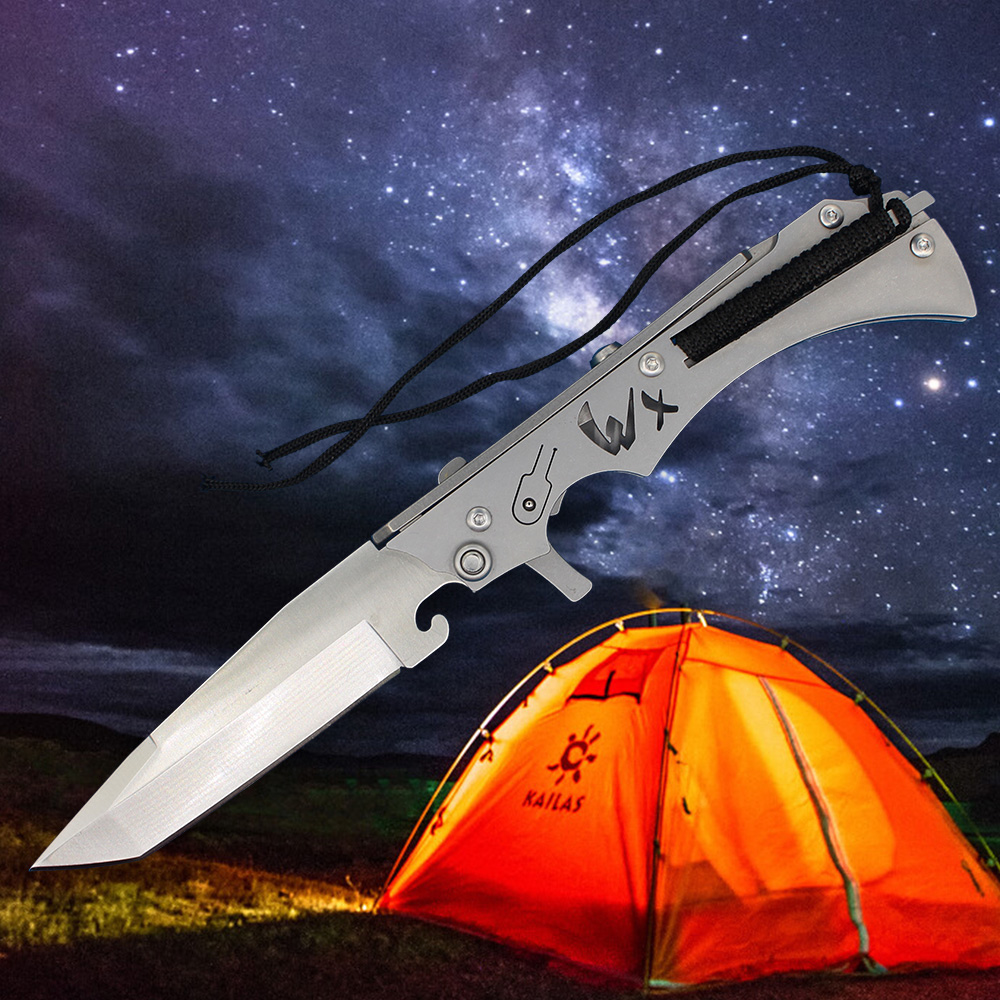 Yüksek kaliteli yeni tasarım hayatta kalma taktik katlanır bıçak 9cr18mov saten tanto nokta bıçağı paslanmaz çelik kol bıçakları ile naylon torbalı h9501