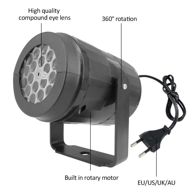 Efectos LED Luces de escenario Luz LED de copo de nieve Proyector de tormenta de nieve blanca Ambiente navideño Lámpara de fiesta familiar de vacaciones