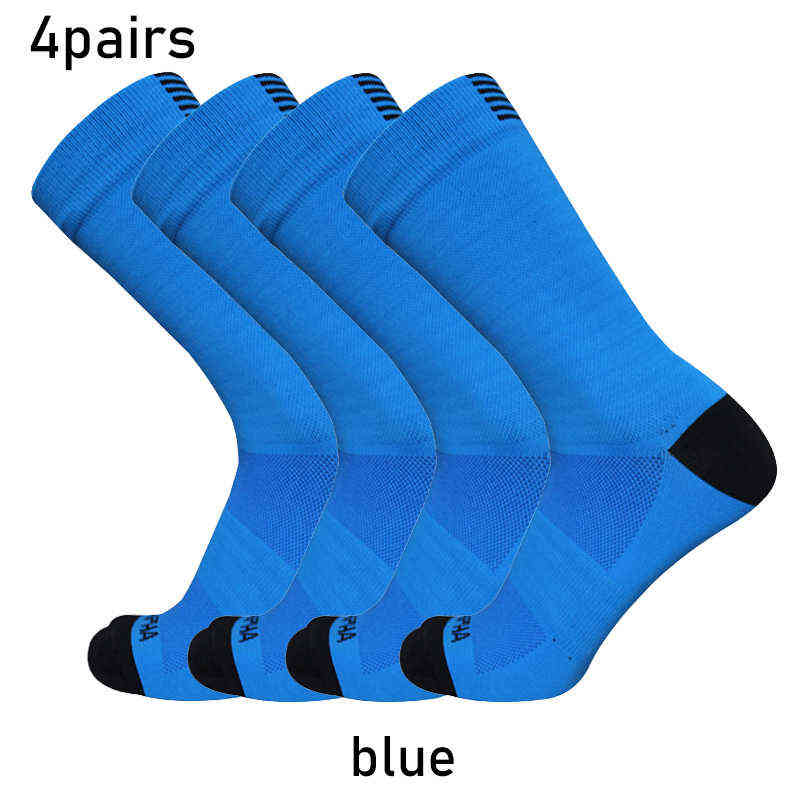 Athletic Socks Outdoor Road Cycling New Stripes Sportkomprimering Racing Män och kvinnor som kör Calcetines Ciclismo L220905