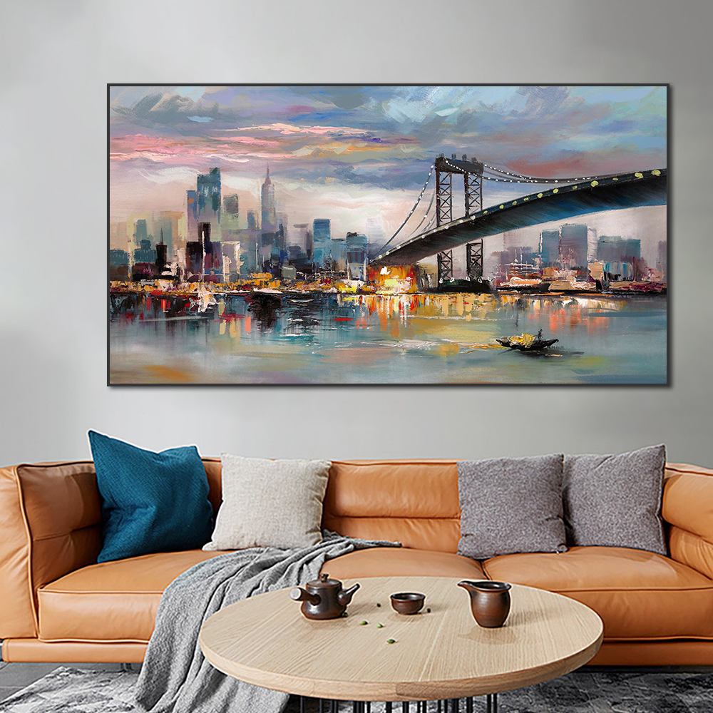 Abstract City Building Canvas Painting Modern Landscape Posters and Prints Wall Pictures For Cuadros Living Room Home Decor