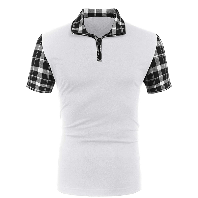Mens Polos Summer Mens Casual Stritching Short Sleeve Polo Shirt Business Clothes Luxury Tee Male Fashion Grid Zipper Polos Topps Men 220906