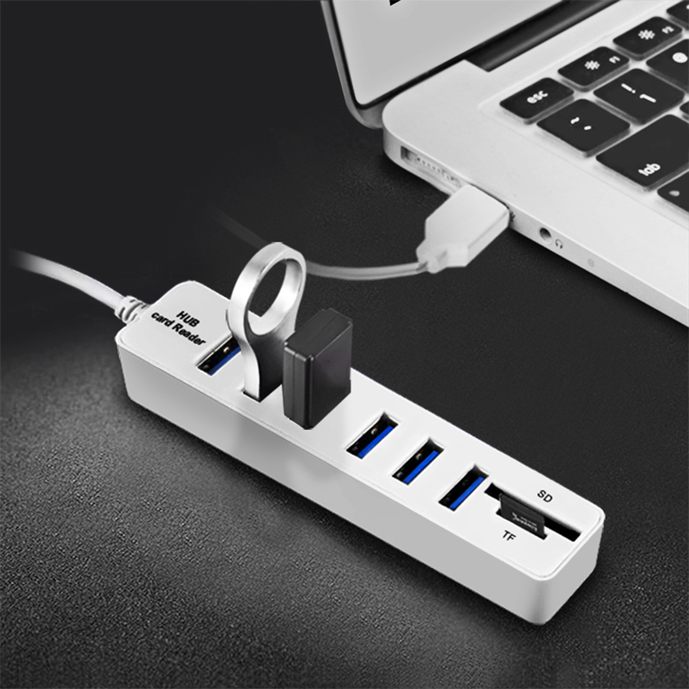 USB Hub Combo Çoklu Splitter 3/6 Bağlantı Noktaları USB 2.0 Hub Yüksek Hızlı Mini 2 In 1 SD TF Kart Okuyucu Dizüstü Bilgisayar için