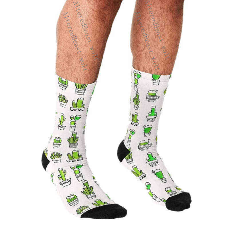 Athletic Socks Funny Penis Cartoon Pattern Harajuku Mężczyźni Happy Hip Hop Nowość Cute Boys Crew Casual For L220905