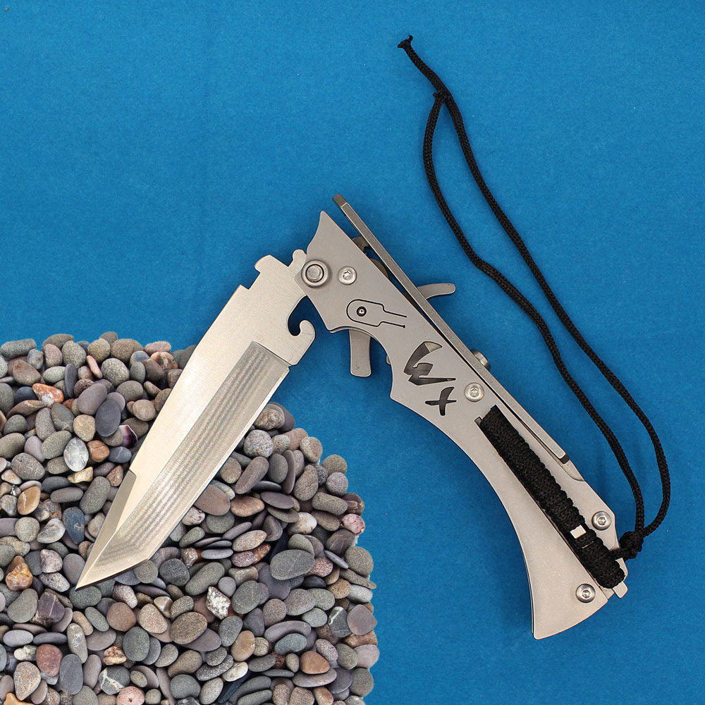 High Quality New Design Survival Tactical Folding Knife 9Cr18Mov Satin Tanto Point Blade Stainless Steel Handle Knives With Nylon Bag H9501