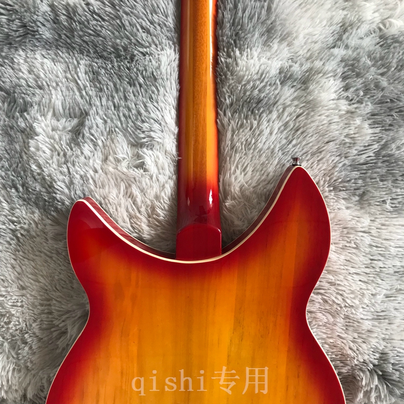 Ny produkt 12 strängar ricken-backer elektrisk gitarr 2 bit av pick-up riktiga foton röd färg vacker