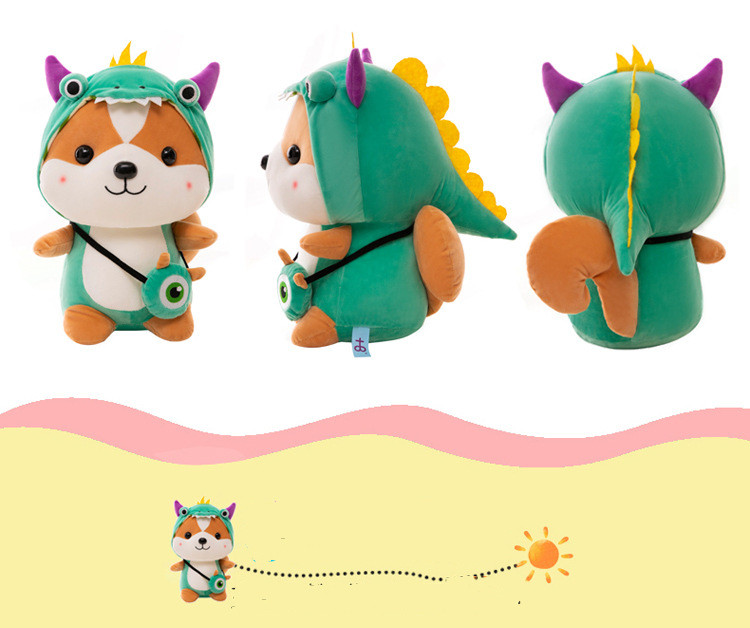 2022 Kawaii Squirrel Dinosaur Plush Doll Toy 25cm Baby Stuffed Animal Dolls Kids Soft Pink Pillow Gifts Christmas 73