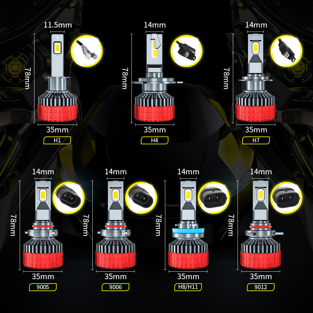 Bilstrålkastare 110W H4 LED H7 H1 H11 H8 H3 9005 HB3 9006 HB4 9012 BULB CANBUS CSP 3570 CHIP 6500K 22000LM 12V AUTO Strålkastare