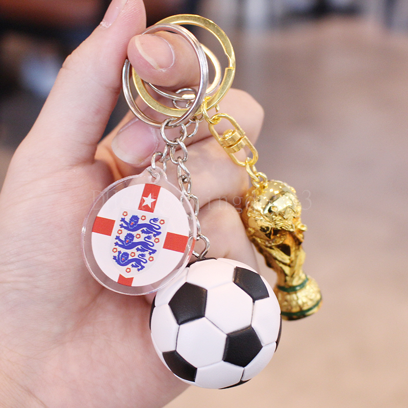 Football Keychain 2022 Qatar World Cup Souvenir Flag Fans Event Gift Football Keychains Pendant Unisex