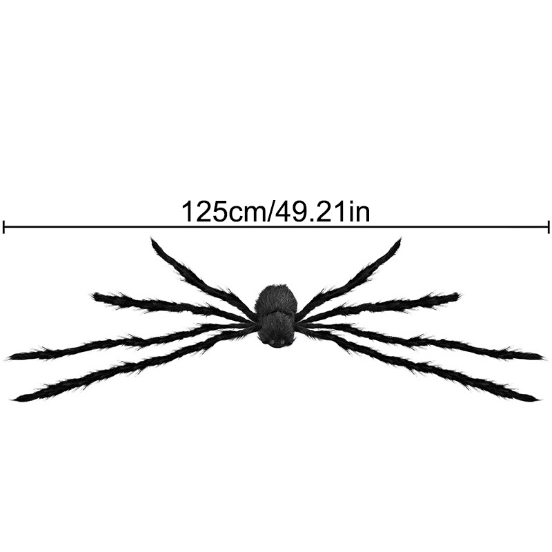 Décoration de fête Halloween Araignée géante Simulation noire Super Big Glowing Spider LED Purple Light Props Effrayant Terror Home Party Décor extérieur 220905