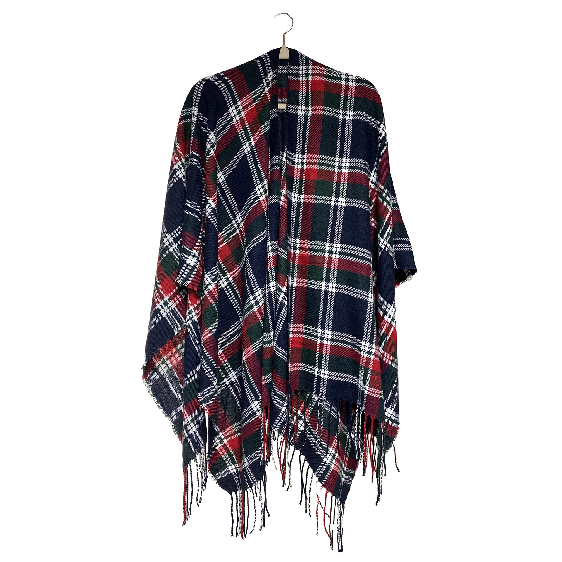 Plaid Poncho Winter Check owij Paszmina ponchoes Tassel grube szal Cape jesienne koce siatki szaliki Moda Klasyczny szalik z frędzlami BC92